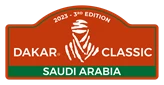 Dakar Classic logo featuring orange and green colours, representing the 2023 event in Saudi Arabia.