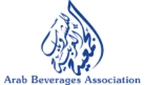 Blue logo of the Arab Beverages Association featuring Arabic calligraphy and English text below.
