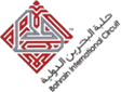 Bahrain International Circuit logo featuring red and grey geometric patterns on a black background.