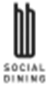 Black logo featuring stylised buildings, with the text "Social Dining" below.