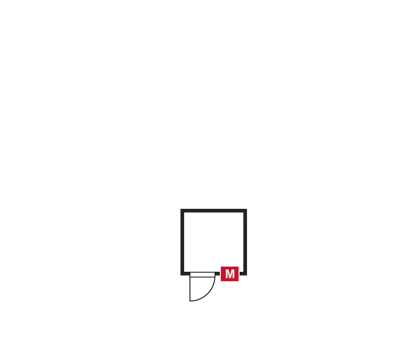 Modular walk-in cold room design featuring a sleek black exterior and red branding detail.