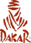 Red Dakar logo featuring a stylised figure and the word "Dakar" in bold lettering.