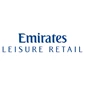 Logo of Emirates Leisure Retail in blue text on a white background, representing the brand's identity.
