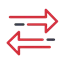 Red arrows on a black background, symbolising flexibility and movement in special projects.