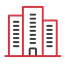 Stylised graphic of red and black skyscrapers representing infrastructure development and special projects.