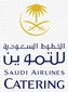Saudi Airlines Catering logo featuring a golden palm tree and blue text on a transparent background.