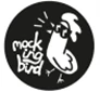 Black circular logo featuring a stylised rooster, with the text "mockingbird" in white.