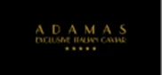 Gold text on a black background displaying "ADAMAS Exclusive Italian Caviar.