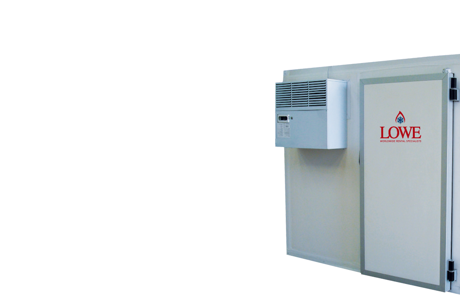 White wall with a mounted air conditioning unit and a closed door on the right.