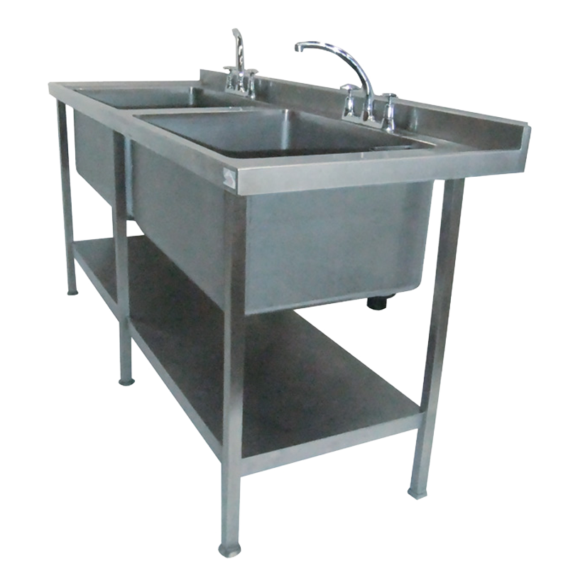 H21G Double Pot Sink with Undershelf