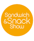 Circular logo featuring the text "Sandwich & Snack Show" in white on an orange background.