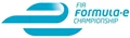 FIA Formula E Championship logo in turquoise, featuring a stylised 'E' and dynamic design elements.