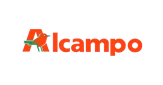 Alcampo logo featuring red text with green accents, representing a catering equipment rental service.
