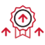 Red and black emblem featuring an upward arrow, symbolising competition in food and beverage industry.