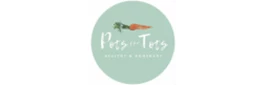 Logo featuring a carrot on a mint green background, with the text "Pies en Tés".