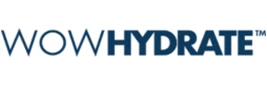 Blue logo featuring the text "NOW HYDRATE" on a white background, related to food and beverages.