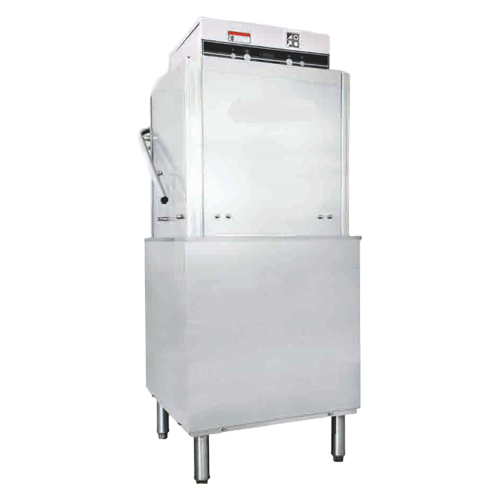 Stainless steel dish and glass washer with a sleek design and adjustable height legs.