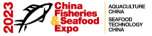 Red logo for the CFSE Aquaculture Seafood Technology 2023 exhibition, featuring a yellow fish icon.