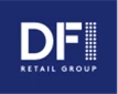 DFI Retail Group logo in white text on a dark blue background, featuring a dotted design.