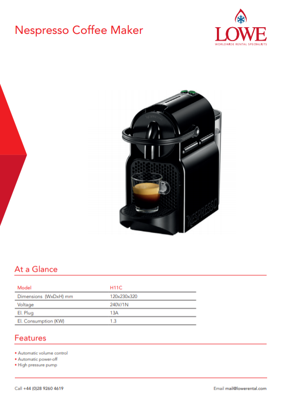 H11C Nespresso Coffee Maker H11C Spec Sheet.jpg