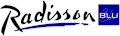 Radisson Blu logo featuring elegant black text on a white background with a blue accent.