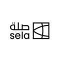 Sela logo in black on a white background, featuring Arabic and English text.