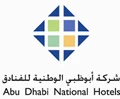 Logo of Abu Dhabi National Hotels featuring blue, green, and yellow squares on a white background.