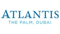 Blue logo of Atlantis The Palm, Dubai, featuring elegant typography on a white background.