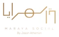 Stylised gold logo for Maraya Social, featuring elegant typography on a white background.