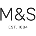 Black and white logo of Marks & Spencer, established in 1884, featuring bold lettering.