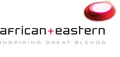 Logo featuring a red circular element and the text "African + Eastern" with the tagline below.