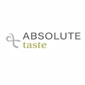 Logo for Absolute Taste featuring grey text with a green accent on a white background.