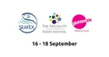 Logos for SEAFEX, The Speciality Food Festival, and Yummex, with event dates 16-18 September.