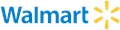 Walmart logo in blue and yellow, featuring a stylised starburst, representing the retail brand.