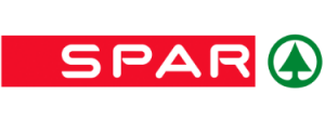 Red logo of SPAR, prominently displayed, indicating brand presence at a food and beverage exhibition.