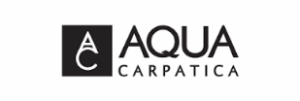 Black and white Aqua Carpatica logo featuring stylised letters 'A' and 'C' prominently displayed.