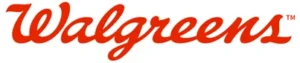 Walgreens logo in bold red cursive font on a white background.
